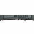 Modway Furniture Serve Living Room Sofa Set, Gray - Set of 3 EEI-2454-GRY-SET
